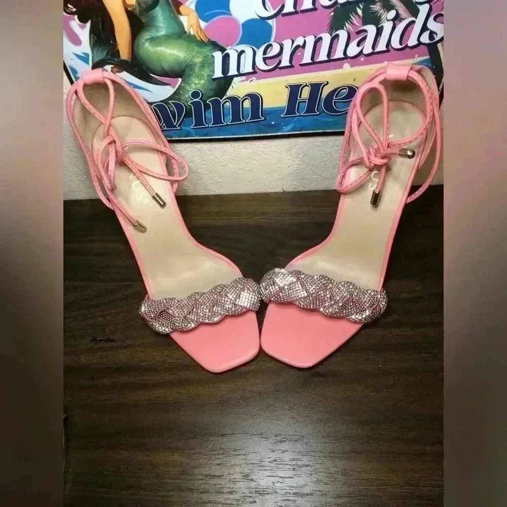 VENUS Pretty in Pink Open Toe Heels